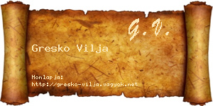 Gresko Vilja névjegykártya